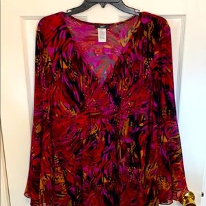 Flared long sleeve dress